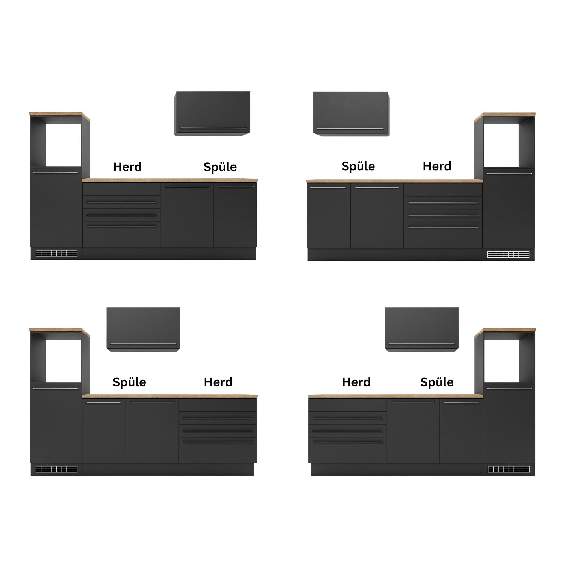 Küche Küchenblock JAZZ ohne E-Geräte in Eiche B-Ware ♻️