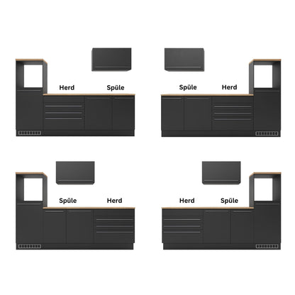 Küche Küchenblock JAZZ ohne E-Geräte in Eiche B-Ware ♻️