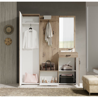 Kompaktgarderobe Garderobe Jens mit Spiegel ♻️