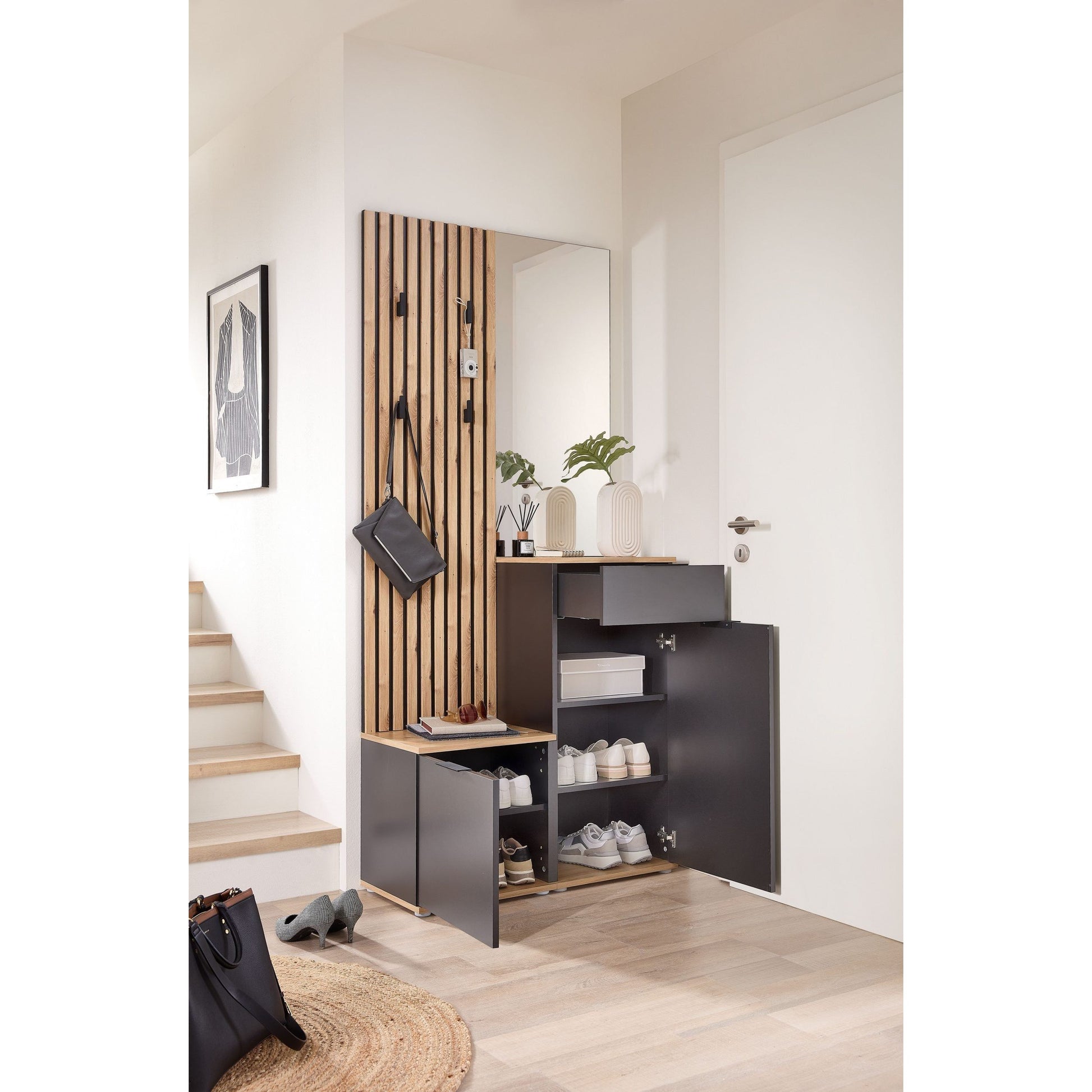 Kompaktgarderobe Garderobe Restposten Simple mit Spiegel ♻️