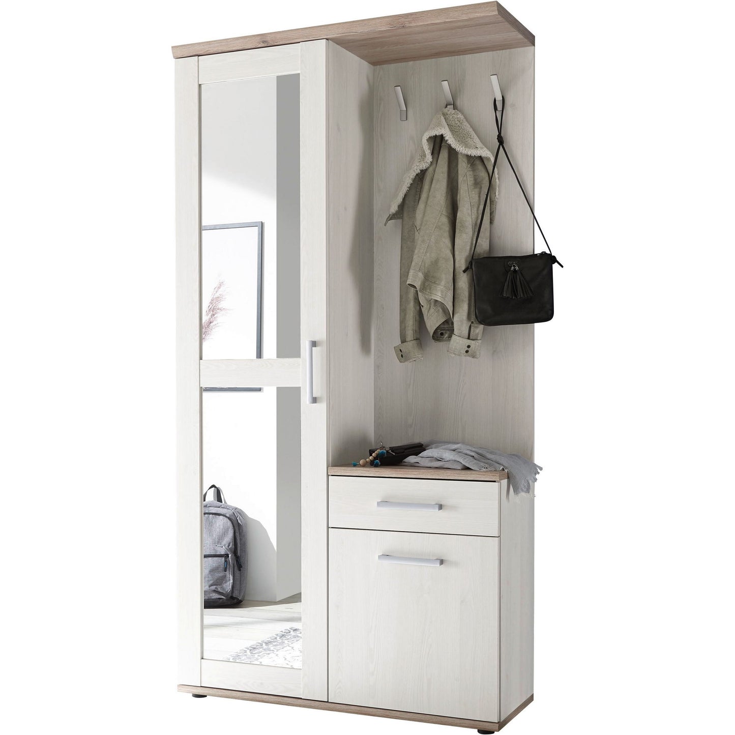 Kompaktgarderobe Garderobe Romance mit Spiegel ♻️