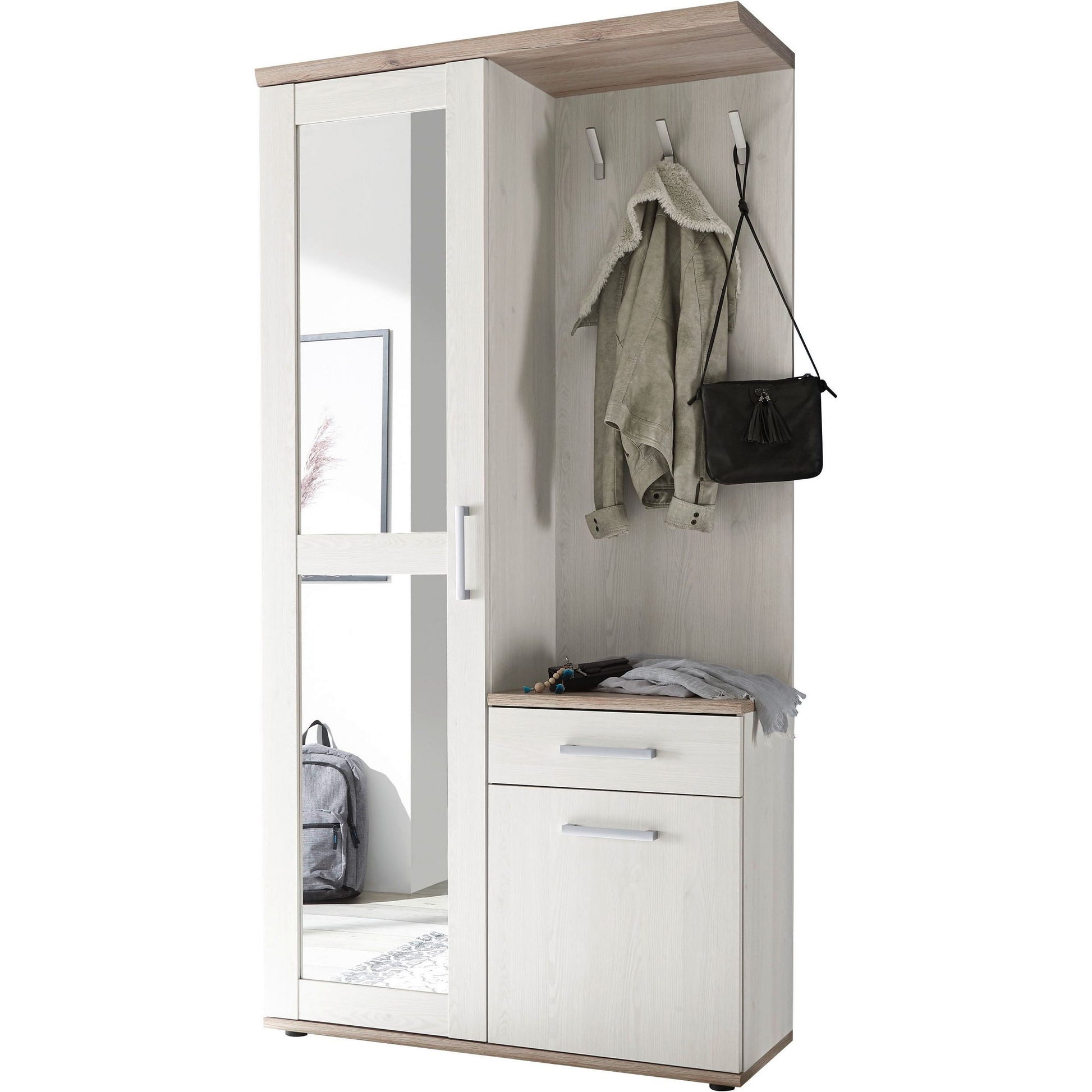 Kompaktgarderobe Garderobe Romance mit Spiegel ♻️