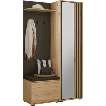 Kompaktgarderobe Garderobe Volano mit Spiegel ♻️