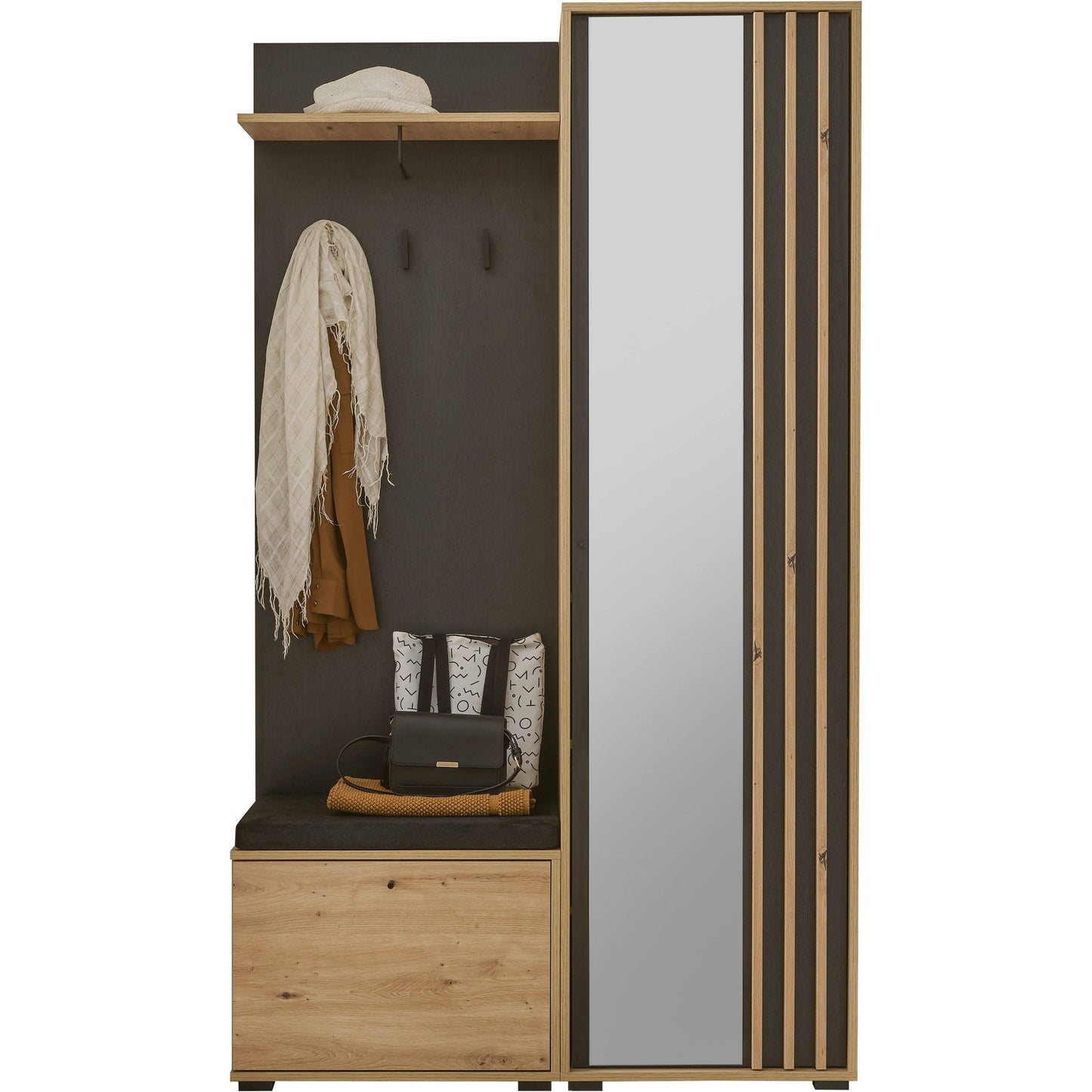 Kompaktgarderobe Garderobe Volano mit Spiegel ♻️