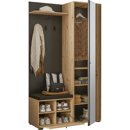 Kompaktgarderobe Garderobe Volano mit Spiegel ♻️