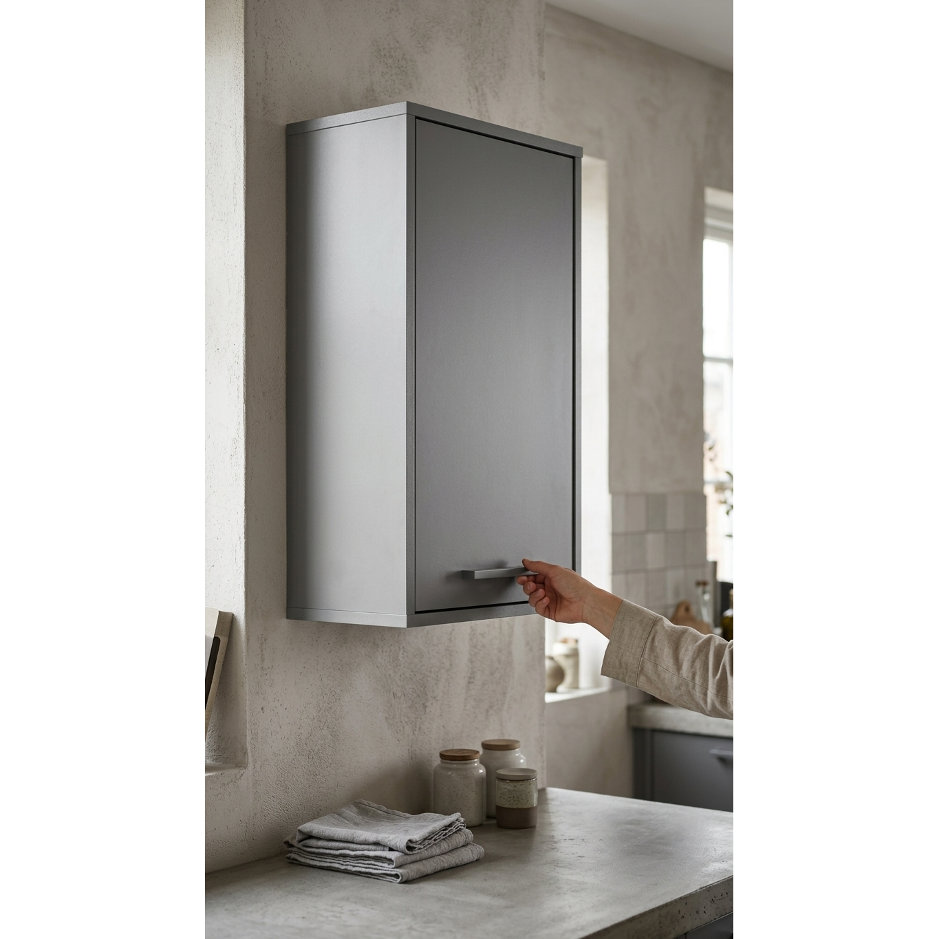 MILANO Hängeschrank – Grafit / Grafit Abs. Wildeiche ♻️