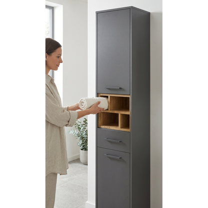 MILANO Hochschrank – Grafit / Grafit Abs. Wildeiche ♻️