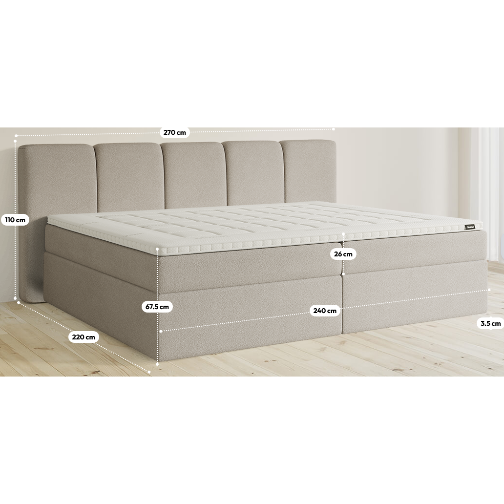 Premium Boxspringbett B-Ware in 240x200 cm mit Stauraum ♻️