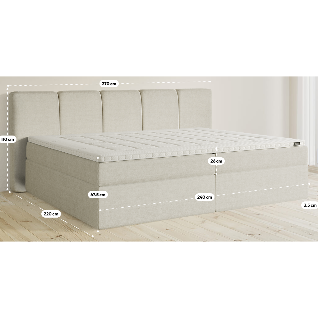Premium Boxspringbett B-Ware in 240x200 cm mit Stauraum ♻️