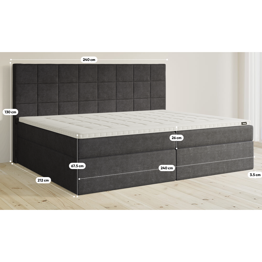 Premium Boxspringbett B-Ware in 240x200 cm mit Stauraum ♻️