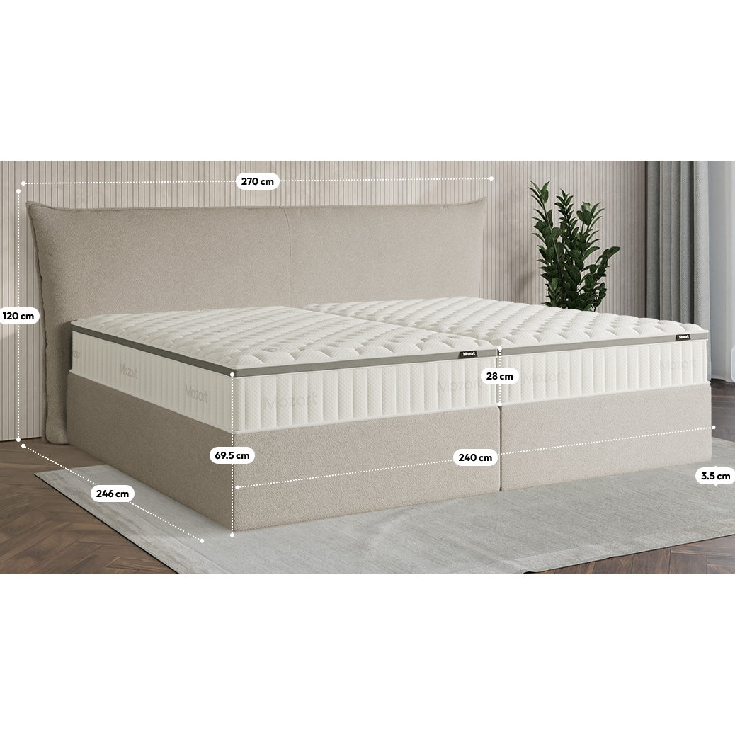 Premium Boxspringbett B-Ware in 240x220 cm mit Stauraum ♻️ 