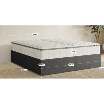 Premium Boxspringbett Bett B-Ware in 180x220 cm ohne Kopfteil ♻️