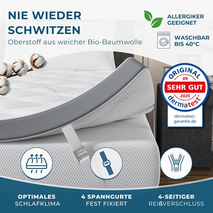 Premium Gel Wendetopper H3/H4 Matratzentopper RG 50 kg/m³ B-Ware - ca. 8 cm ♻️