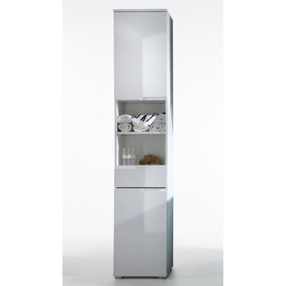 SPICE Seitenschrank – Weiß / Weiß hochglanz ♻️