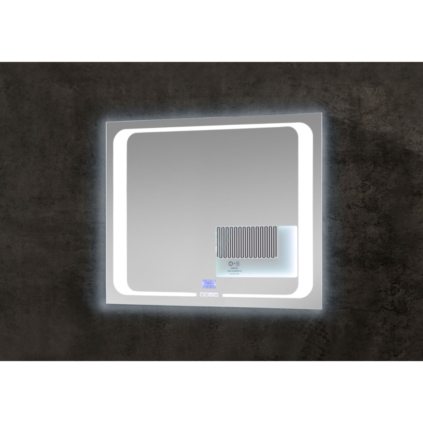 SP Badspiegel 4 Spiegel mit LED Licht, Uhr, Datum u. Heizung – 80×65×3 ♻️