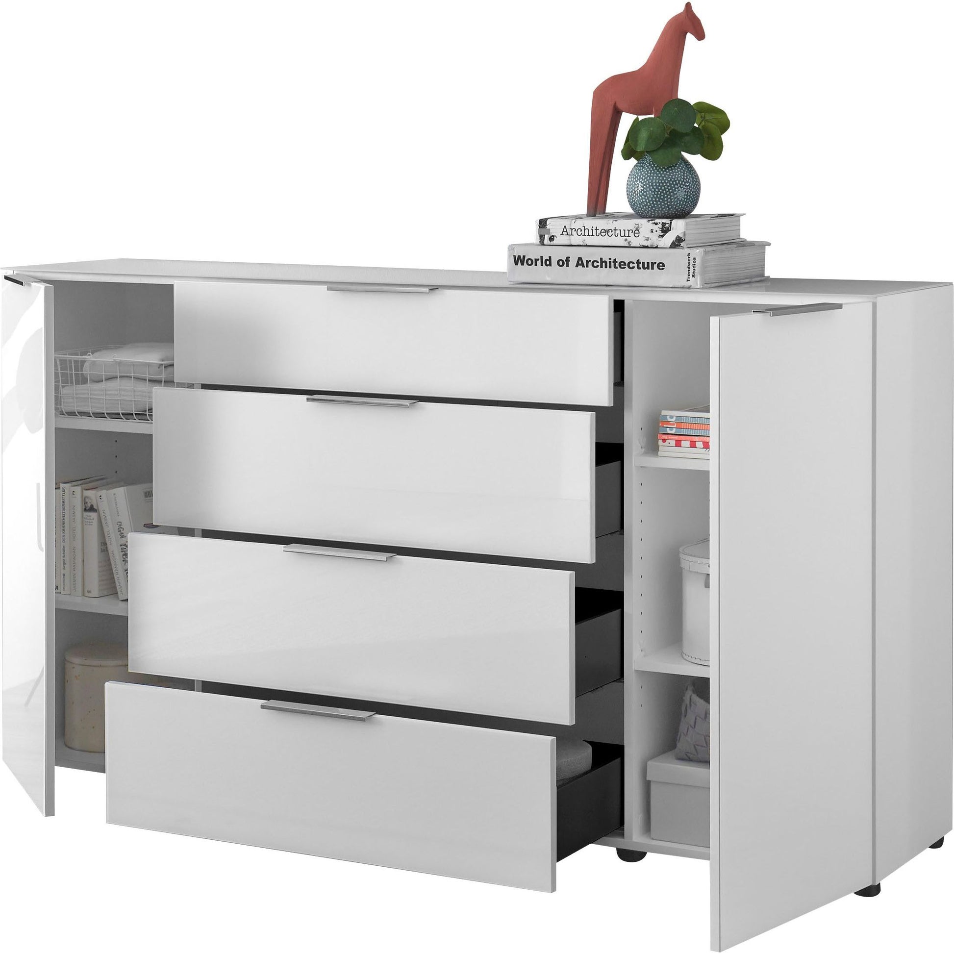 Sideboard Kommode Santorin mit Glasfront ♻️