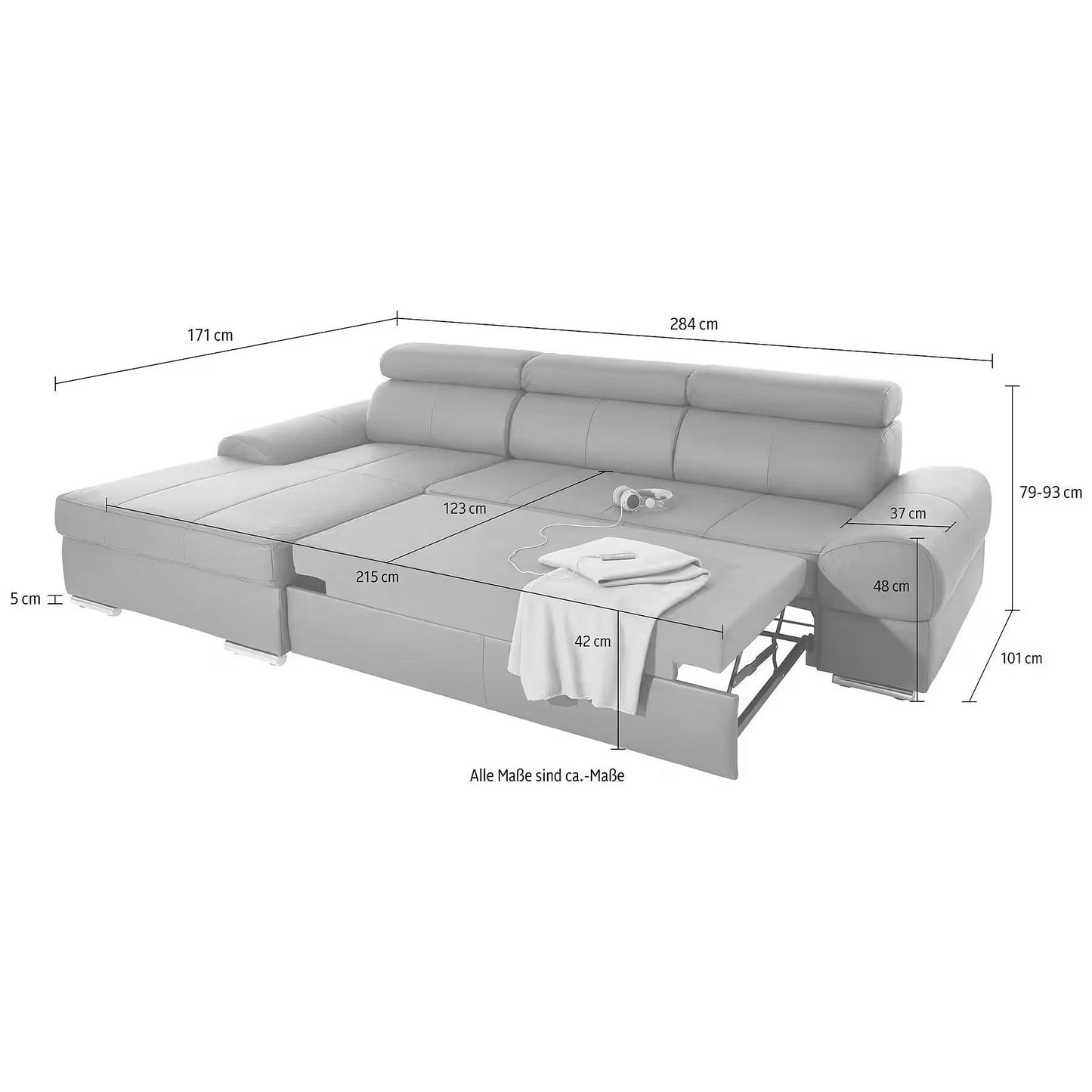 Sofa Ecksofa B-Ware Broadway mit Schlaffunktion ♻️