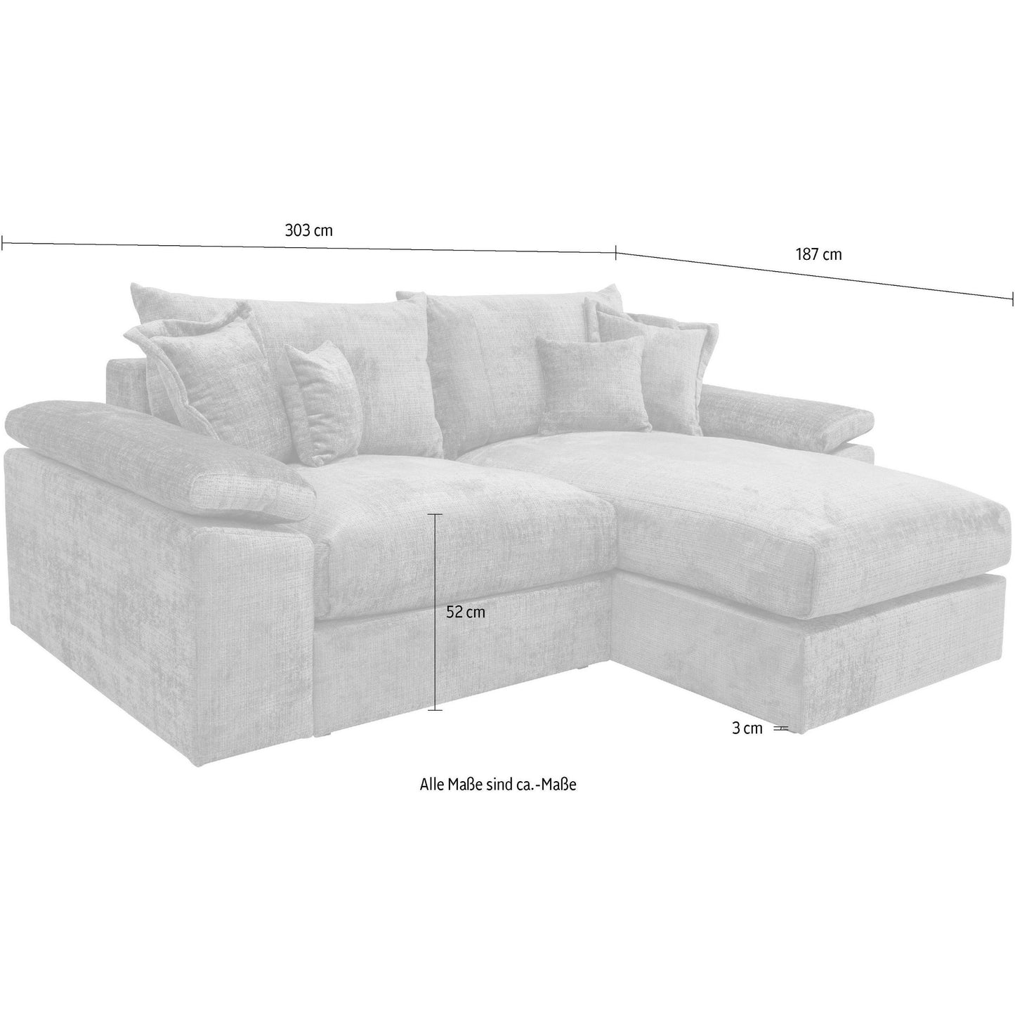 Sofa XXL Ecksofa B-Ware Soft&amp;Cosy
