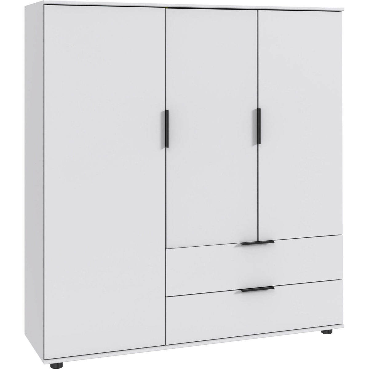 Wäscheschrank Easy Plus – Kleiderschrank Garderobe 130x140 cm Weiß – Refurned