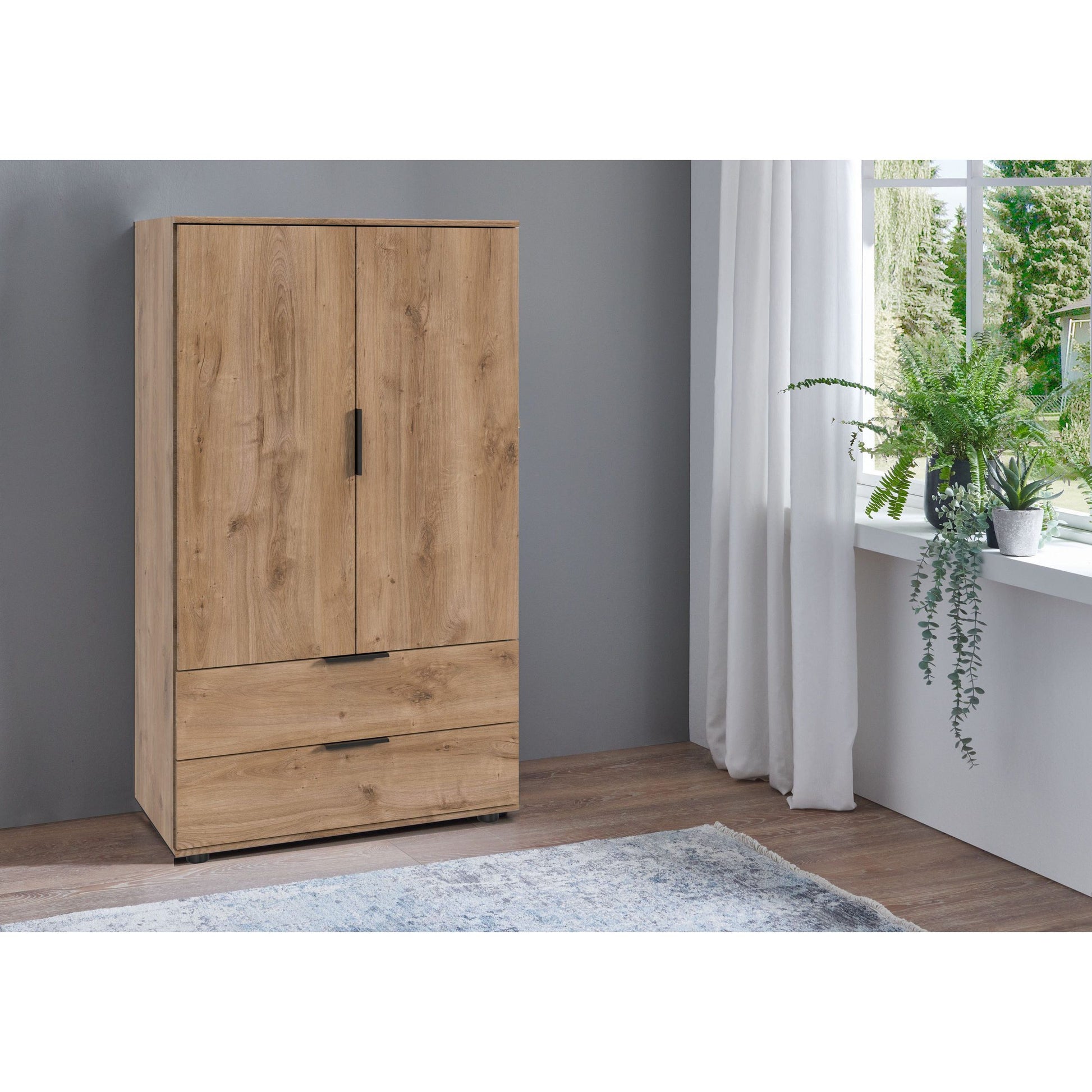 Wäscheschrank Kleiderschrank Garderobe Easy Plus Eiche 🔶