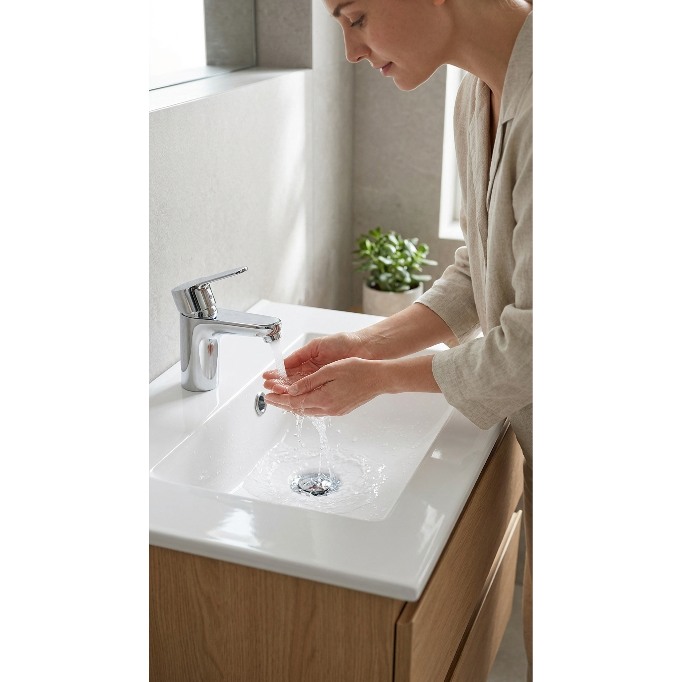 Waschbecken div. Größen 60, 80, 100 cm – Weiß ♻️