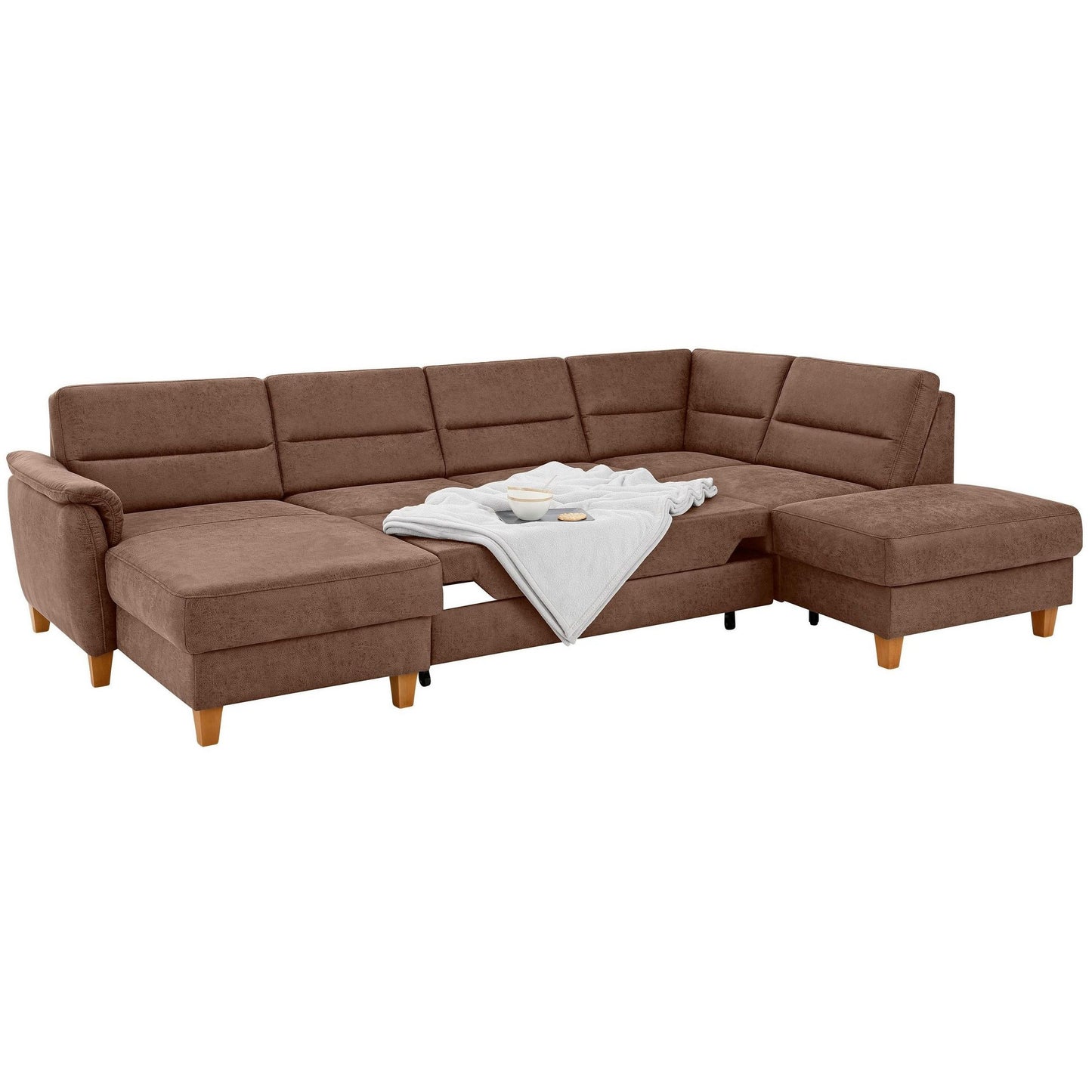 Wohnlandschaft Sofa U-Form B-Ware Palmera mit Schlaffunktion 