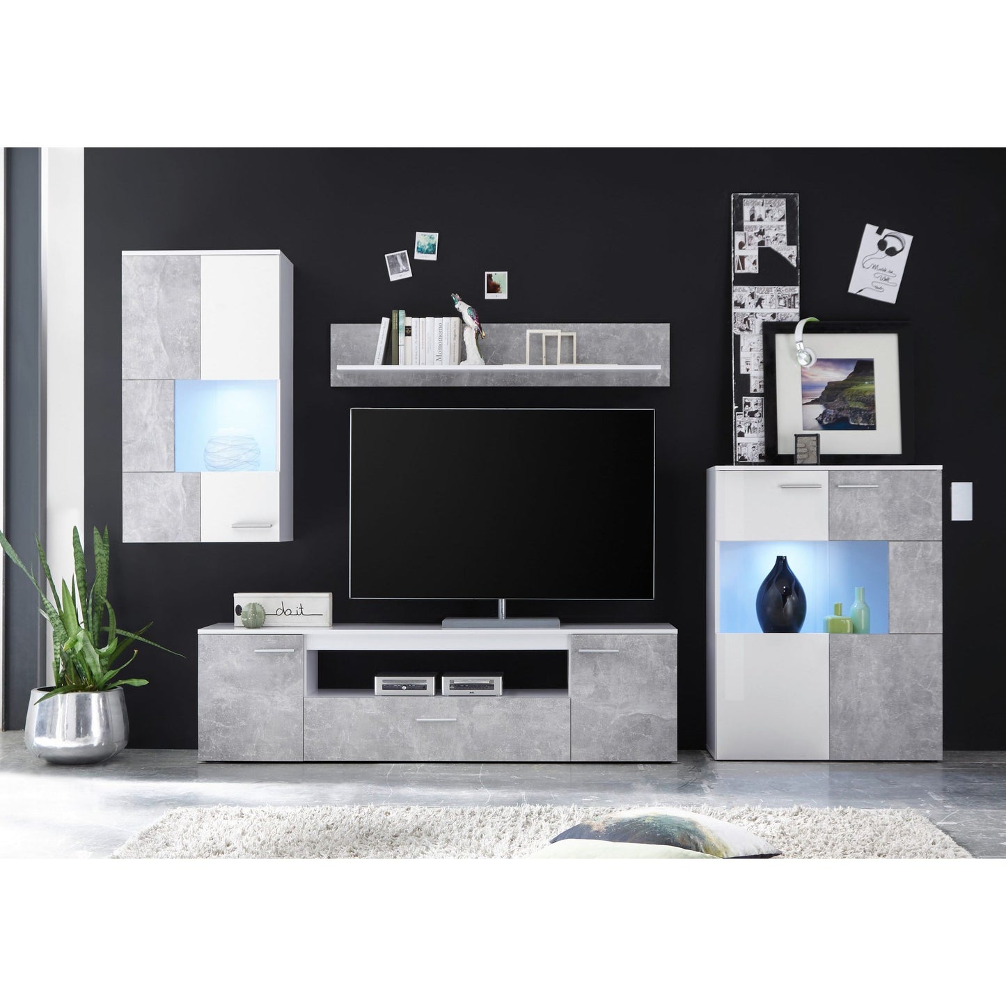 Wohnwand Vulcan inkl. LED-Beleuchtung ♻️