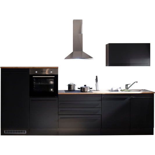 Kitchen Kitchen Unit B-Stock Jazz with E-Appliances 320 cm Black ♻️