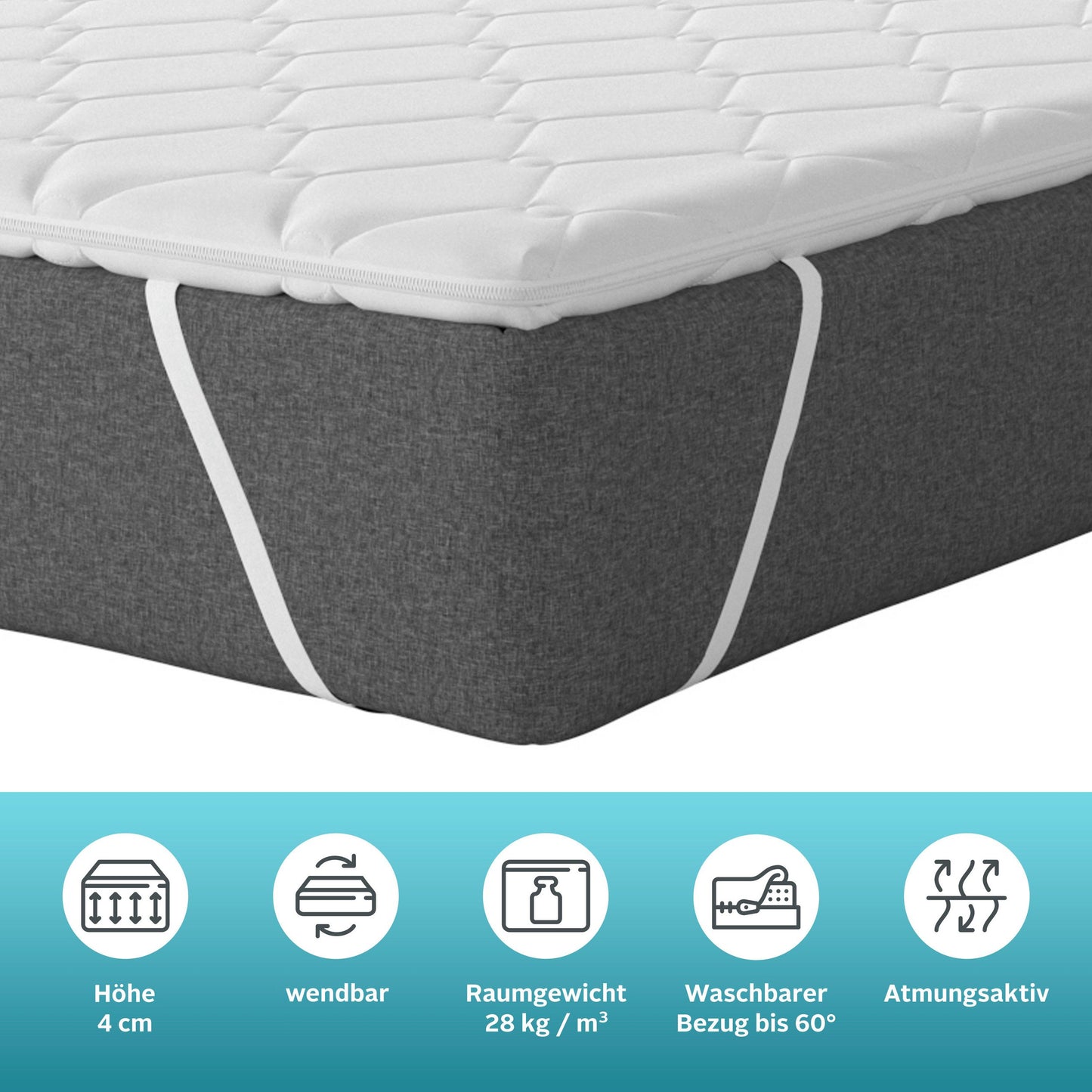 Sonderaktion Matratzenauflage Topper Restposten Kaltschaum 200x200 cm - ca. 4 cm ♻️