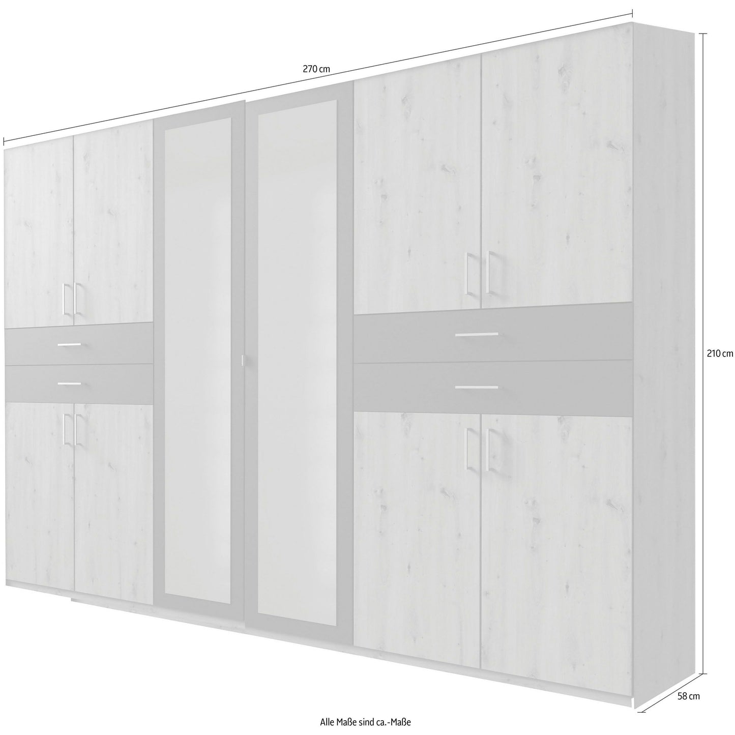 Kleiderschrank Drehtürenschrank Taiga 🔶